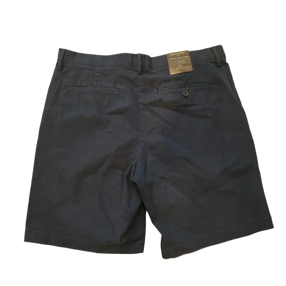 NWT Banana Republic navy lived-in chino shorts sz 35